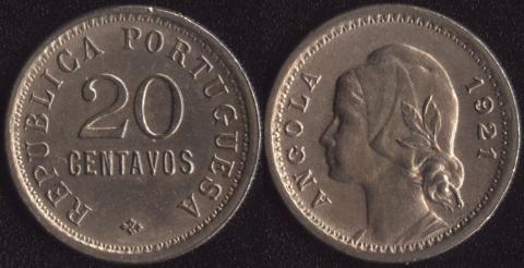 Ангола 20 сентаво 1921