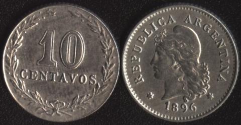 Аргентина 10 сентаво 1896