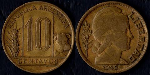 Аргентина 10 сентаво 1942