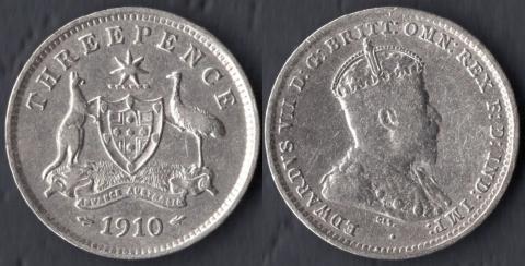 Австралия 3 пенса 1910
