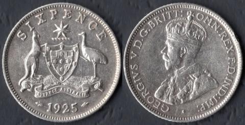 Австралия 6 пенсов 1925