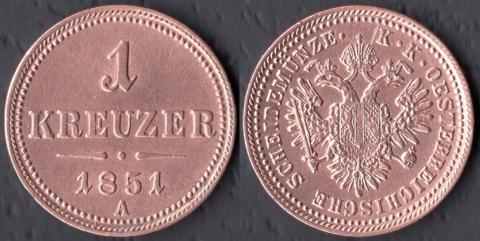Австрия 1 крейцер 1851