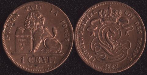 Бельгия 1 цент 1862