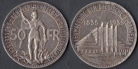 Бельгия 50 франков 1935 Belgie