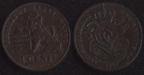 Бельгия 1 сантим 1887 фламандский