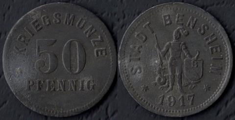 Бенсхайм 50 пфеннигов 1917