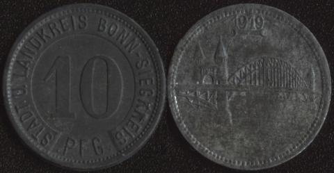Боонн 10 пфеннигов 1919 Боонн 10 пфеннигов 1919