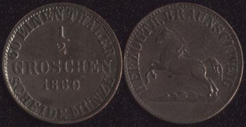 Брауншвейг 1/2 гроша 1860