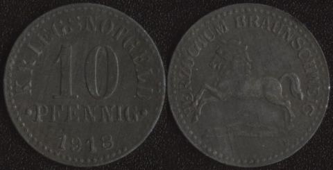Брауншвейг 10 пфеннигов 1918 Брауншвейг 10 пфеннигов 1918