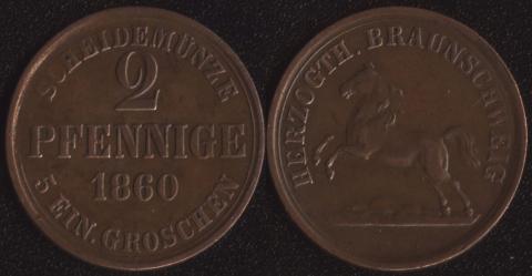 Брауншвейг 2 пфеннига 1860