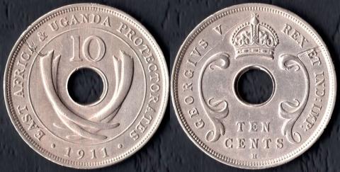 Британская Восточная Африка 10 центов 1911