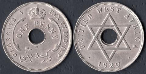 Британская Западная Африка 1 пенни 1920
