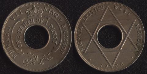Британская Западная Африка 1/10 пенни 1908 (м-н)