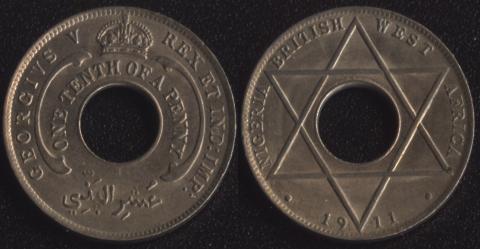 Британская Западная Африка 1/10 пенни 1911