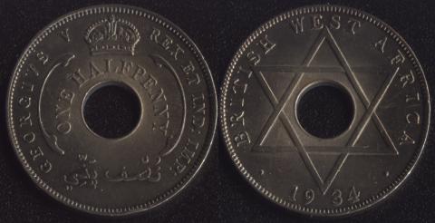 Британская Западная Африка 1/2 пенни 1934