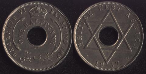 Британская Западная Африка 1/2 пенни 1937