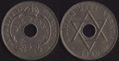 Британская Западная Африка 1 пенни 1940