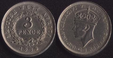 Британская Западная Африка 3 пенса 1938