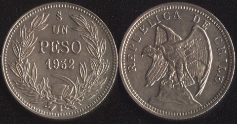 Чили 1 песо 1932