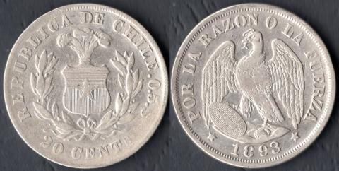 Чили 20 центов 1893