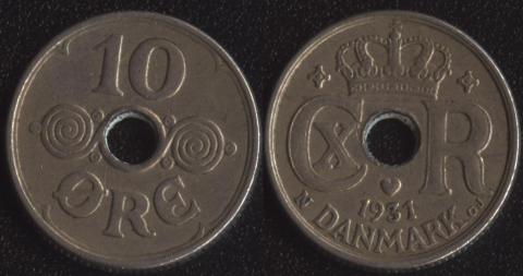 Дания 10 оре 1931