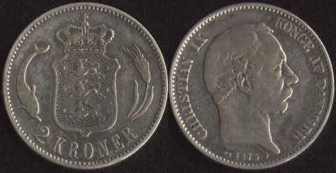 Дания 2 кроны 1875