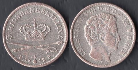 Дания 3 ригсбанкскиллинга 1842