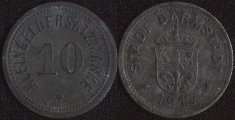 Дармштадт 10 пфеннигов 1917 (цинк)