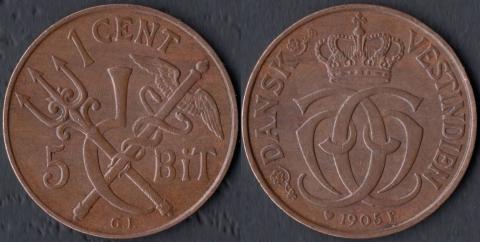 Датская Вест-Индия 1 цент 1905