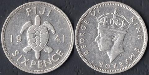 Фиджи 6 пенсов 1941