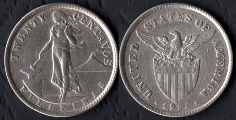 Филиппины 20 сентаво 1921