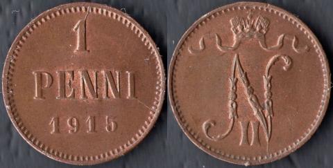 Финляндия 1 пенни 1915