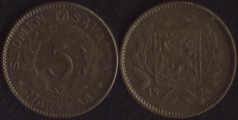 Финляндия 5 марок 1946 Финляндия 5 марок 1946