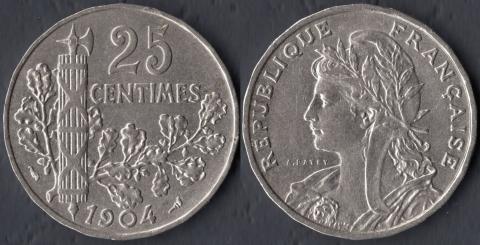 Франция 25 сантим 1904