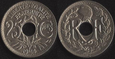 Франция 25 сантим 1914 Франция 25 сантим 1914
