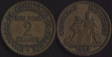 Франция 2 франка 1924