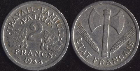 Франция 2 франка 1944 C Франция 2 франка 1944 C