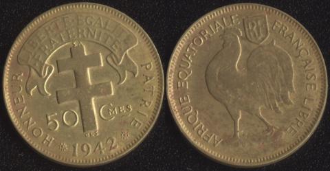Французская Экваториальная Африка 50 сантимов 1942