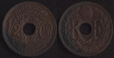 Французский Индокитай 1/2 цента 1938