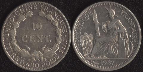 Французский Индокитай 10 центов 1937