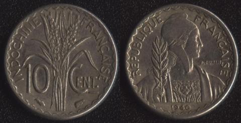 Французский Индокитай 10 центов 1940