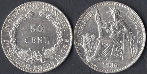 Французский Индокитай 50 центов 1936