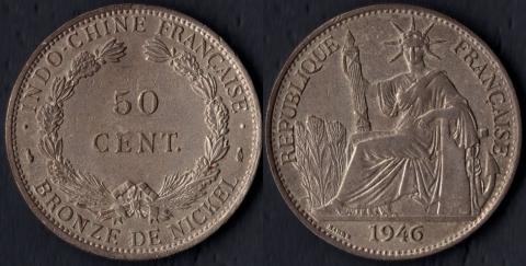 Французский Индокитай 50 центов 1946