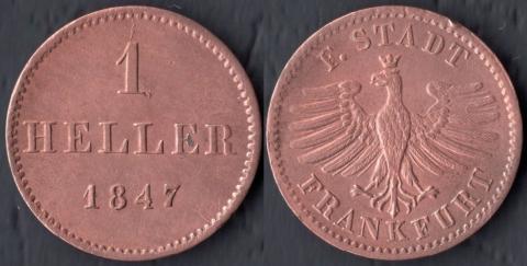Франкфурт 1 хеллер 1847
