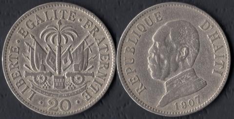 Гаити 20 сентимес 1907