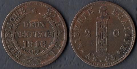 Гаити 2 сантима 1846
