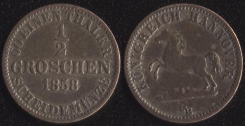 Ганновер 1/2 гроша 1858