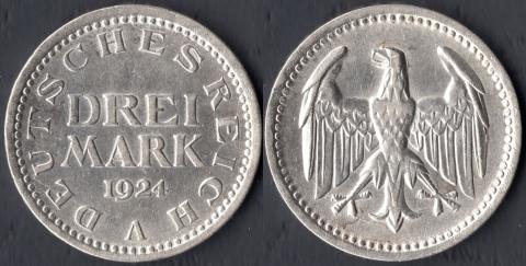 Германия 3 марки 1924