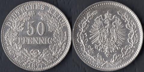 Германия 50 пфеннигов 1877