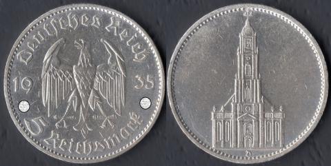 Германия Третий Рейх 5 марок 1935 Кирха (сайт)
